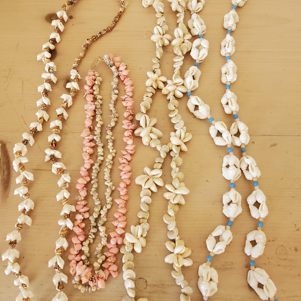 Vintage Tiny Shell Beaded Shell Necklace Bundle - image 6